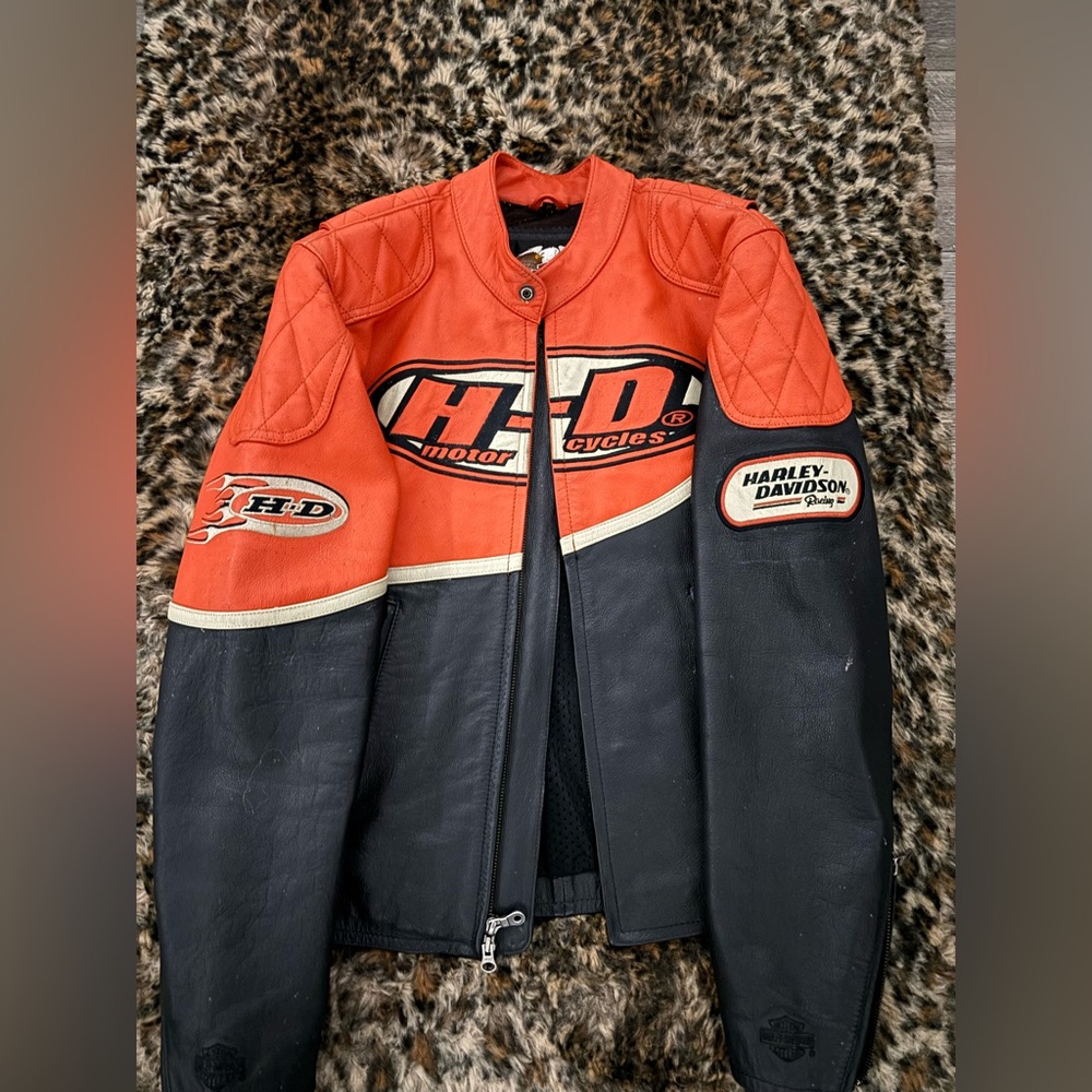 Harley-Davidson Red and Black Leather Jacket